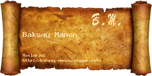 Baksay Manon névjegykártya